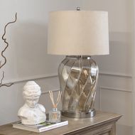 Ambassador Metallic Glass Lamp With Velvet Shade - Thumb 7
