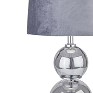 Shamrock Metallic Glass Lamp With Velvet Shade - Thumb 3