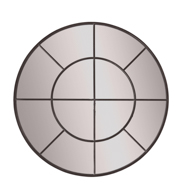Large Round Metal Window Mirror In Black - Thumb 1