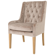 Henley Luxury Large Button Pressed Dining Chair - Thumb 1