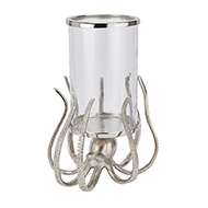 Large Silver Octopus Candle Hurricane Lantern - Thumb 1