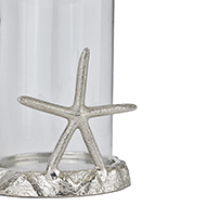 Silver Starfish Candle Hurricane Lantern - Thumb 2