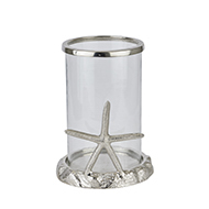 Silver Starfish Candle Hurricane Lantern - Thumb 1