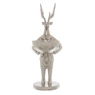 Standing Silver Stag Ornament  With Bowl - Thumb 1