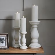 Large Matt White Ceramic Candle Holder - Thumb 4