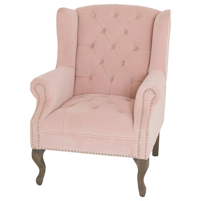 Blush Pink Wing Back Chair - Thumb 1