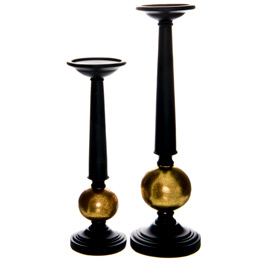 Black And Gold Small Column Candle Stand - Thumb 2