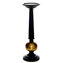 Black And Gold Small Column Candle Stand - Thumb 1