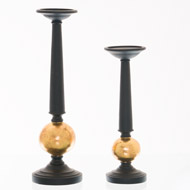 Black And Gold Large Column Candle Stand - Thumb 3