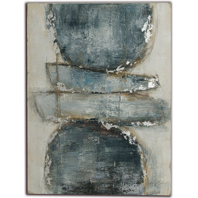 Tigra Grey Blue Hand Painted Canvas