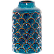Seville Collection Scalloped Indigo Vase - Thumb 1
