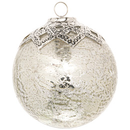 The Noel Collection Mercury Diamond Crested Large Bauble - Thumb 1