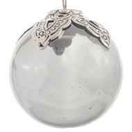 Noel Collection Smoked Midnight Filigree Crested Mdm Bauble - Thumb 1