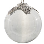 Noel Collection Smoked Midnight Filigree Crested Lrg Bauble - Thumb 1