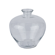Clear Glass Squat Stem Vase - Thumb 1