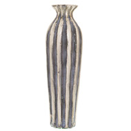 Burnished And Grey Striped Tall Vase - Thumb 1