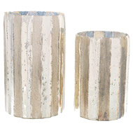 Silver And Grey Striped Candle Holder - Thumb 2