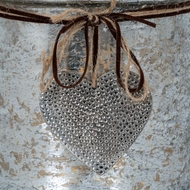 Mercury Hammered Heart Large Candle Holder - Thumb 3