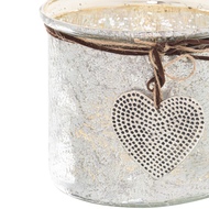 Murcury Hammered Heart Medium Candle Holder - Thumb 2