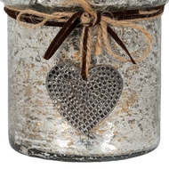 Murcury Hammered Heart Medium Candle Holder - Thumb 3