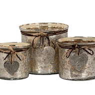 Mercury Hammered Heart Small Candle Holder - Thumb 4