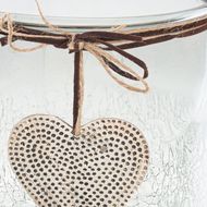 Smoked Midnight Crackled Heart Large Candle Holder - Thumb 2