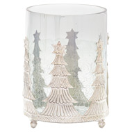Noel Collection Medium Christmas Tree Crackled Candle Holder - Thumb 1
