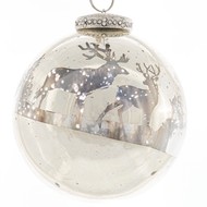 The Noel Collection Silver Forest Scene Bauble - Thumb 1