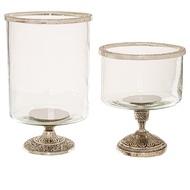 Silver Rim Hurricane Lamp - Thumb 2