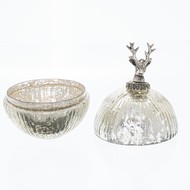 The Noel Collection Large Silver Stag Topped Trinket Bauble - Thumb 2