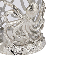 Silver Octopus Candle Hurricane Lantern - Thumb 2