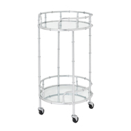 Silver Round Drinks Trolley - Thumb 1