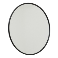 Black Large Circular Metal Wall Mirror - Thumb 1