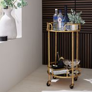 Gold Round Drinks Trolley - Thumb 5