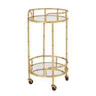 Gold Round Drinks Trolley - Thumb 1