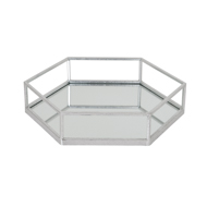 Silver Hexagon Set Of Two Trays - Thumb 2