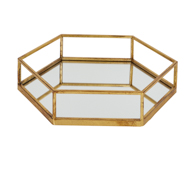Gold Hexagon Set Of Two Trays - Thumb 2