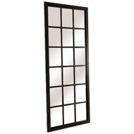 Tall Black Wooden Window Mirror - Thumb 2
