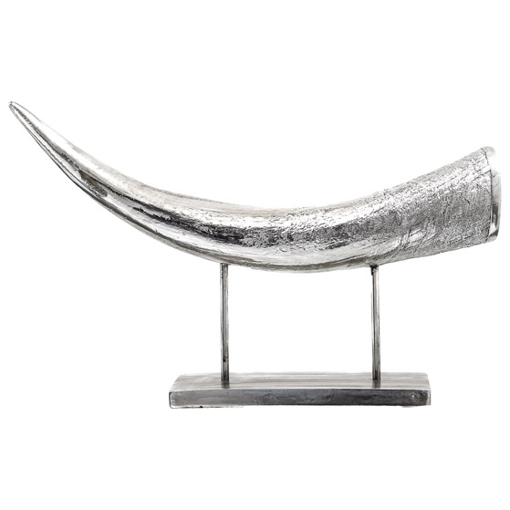 Silver Large Bull Horn Ornament - Thumb 1