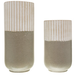 Mason Collection Grey Ceramic Straight Vase - Thumb 2