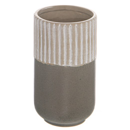 Mason Collection Grey Ceramic Straight Vase - Thumb 1