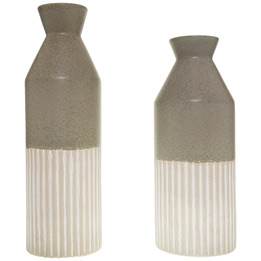 Mason Collection Grey Ceramic Ellipse Tall Vase - Thumb 2