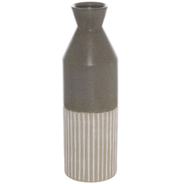 Mason Collection Grey Ceramic Ellipse Tall Vase - Thumb 1