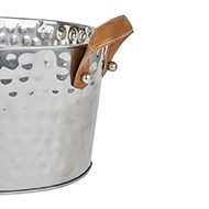 Silver Large Leather Handled Champagne Cooler - Thumb 2