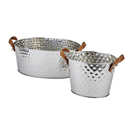 Silver Large Leather Handled Champagne Cooler - Thumb 3
