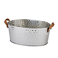Silver Large Leather Handled Champagne Cooler - Thumb 1