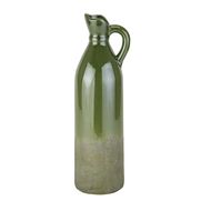Decorative Tall Olive Stoneware Jug - Thumb 1