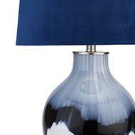 Ice Shadows Table Lamp With Navy Blue Lampshade - Thumb 2