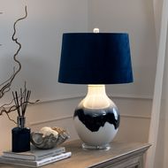 Ice Shadows Table Lamp With Navy Blue Lampshade - Thumb 6
