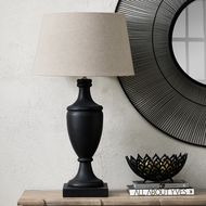 Delaney Grey Pillar Lamp With Linen Shade - Thumb 6